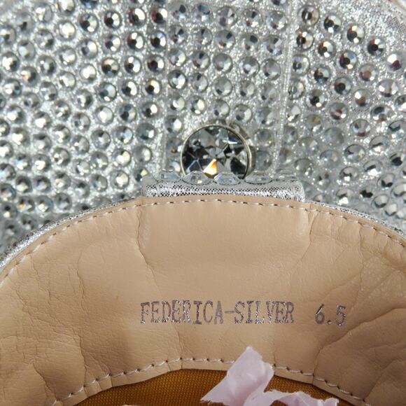Azalea Wang Federica Silver Crystal Shortie Western Cowgirl Boots Rhinestone 6.5 - Picture 11 of 14